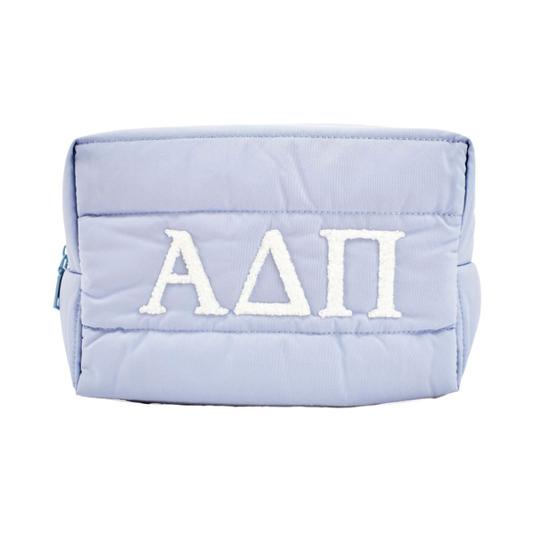 Alpha Delta Pi ADPI Sorority Makeup Bag- Puffer Style with Sorority Letters