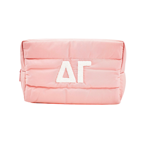 Delta Gamma Sorority Makeup Bag- Puffer Style with Sorority Letters