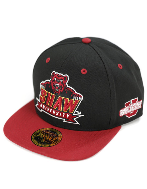 Shaw University Snapback Hat-Black-Front