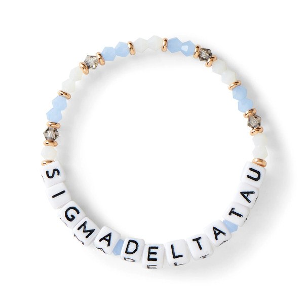 Sigma Delta Tau Sorority Glass Beaded Bracelet 