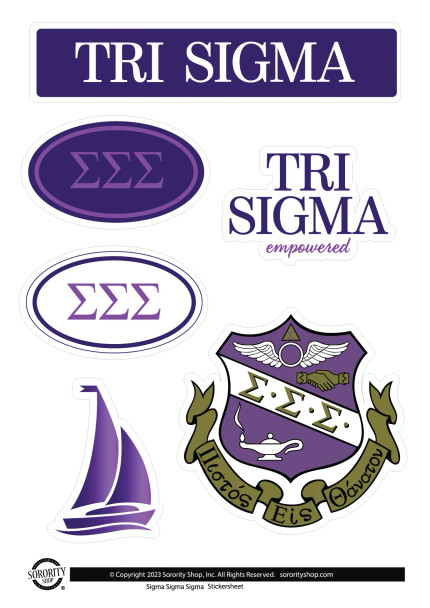 Sigma Sigma Sigma Tri-Sigma Sorority Stickers- Brand Focus