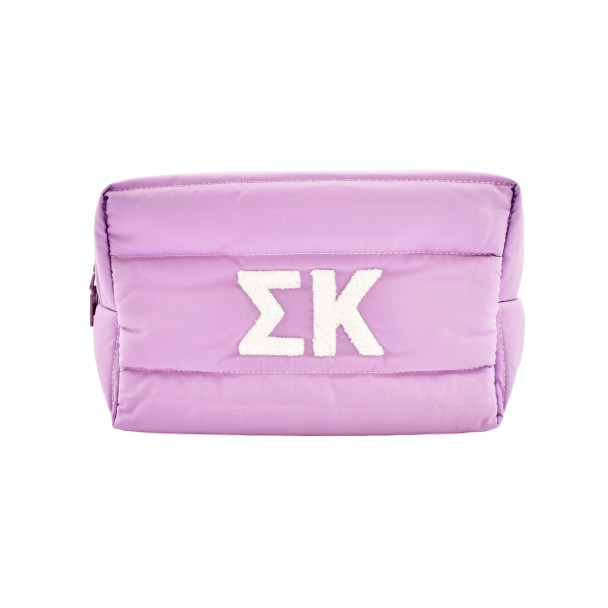 Sigma Kappa Sorority Makeup Bag- Puffer Style with Sorority Letters