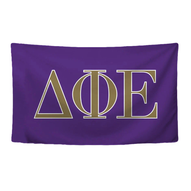 Delta Phi Epsilon DPHIE Sorority Flag- Greek Letters 