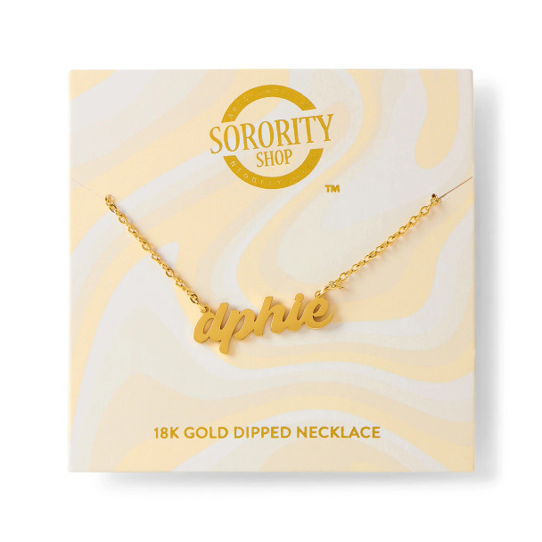 Delta Phi Epsilon DPHIE Sorority Old English Necklace 