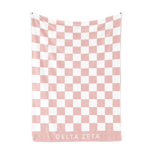 Delta Zeta Sorority Checkered Blanket