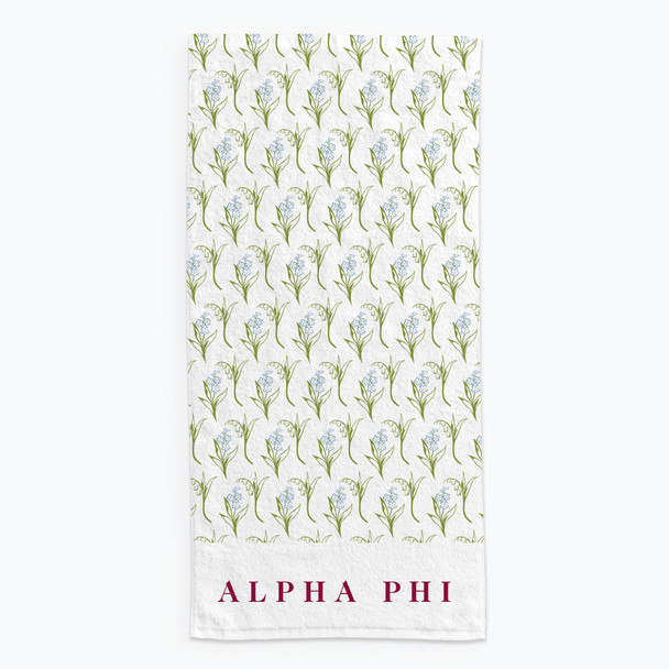 Alpha Phi Sorority Beach Towel- Lightweight 