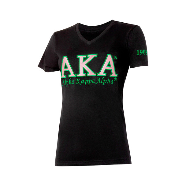 Alpha Kappa Alpha AKA Sorority Luxury Tee-Black