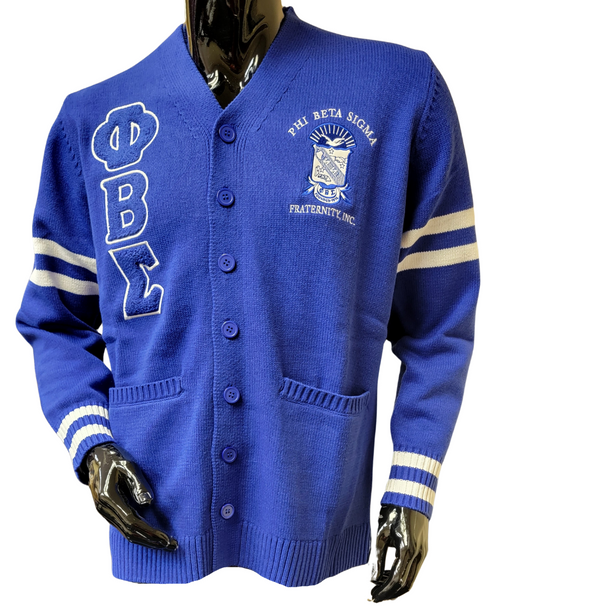 Phi Beta Sigma Fraternity Varsity Cardigan-Blue