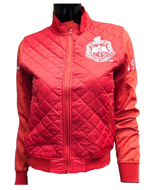 Delta Sigma Theta Sorority On Court Jacket-Crimson-Front