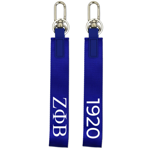 Zeta Phi Beta Sorority Keychain- Hands-Free Wristlet Lanyard