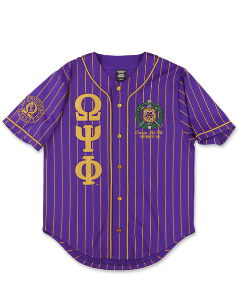 Omega Psi Phi Fraternity Baseball Jersey- Button Up-Purple