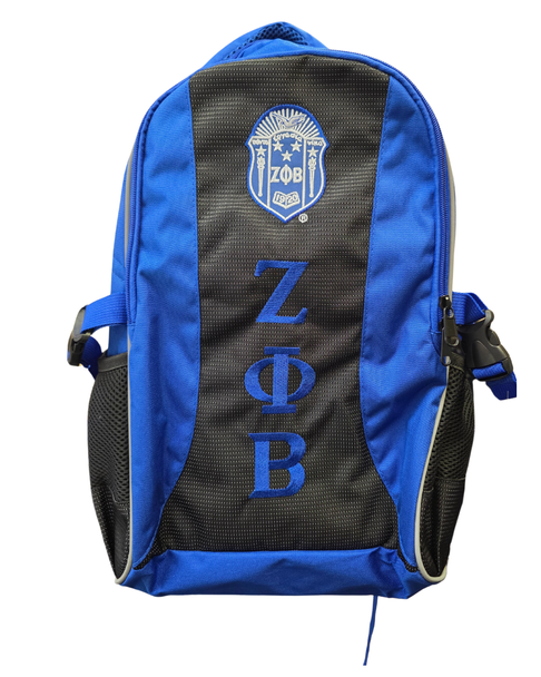 Zeta Phi Beta Sorority Backpack-Black/Blue