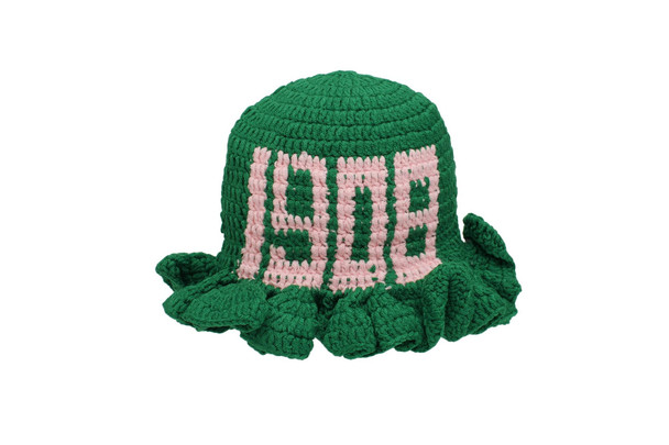 Alpha Kappa Alpha AKA Sorority Crochet Ruffle Bucket Hat-Green