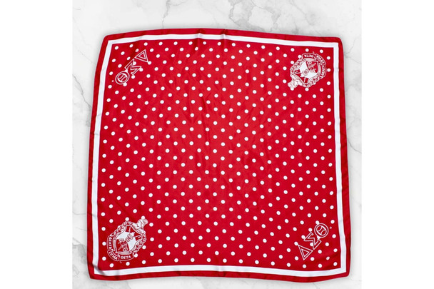 Delta Sigma Theta Sorority Polka Dot Scarf-Red/White