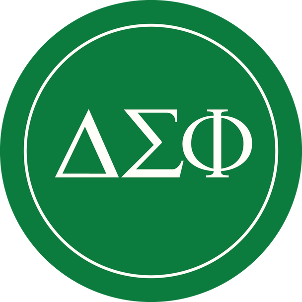 Delta Sigma Phi Fraternity Circle Logo Car Decal 