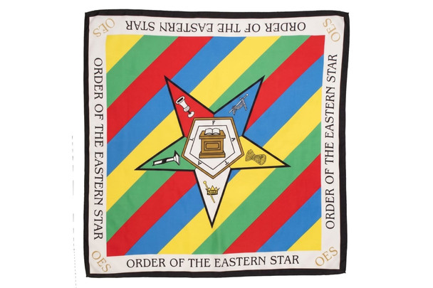 Order of the Eastern Star OES Scarf with Black Border 