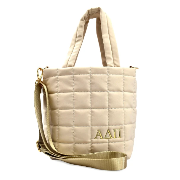 Alpha Delta Pi ADPI Sorority Small Quilted Tote Bag