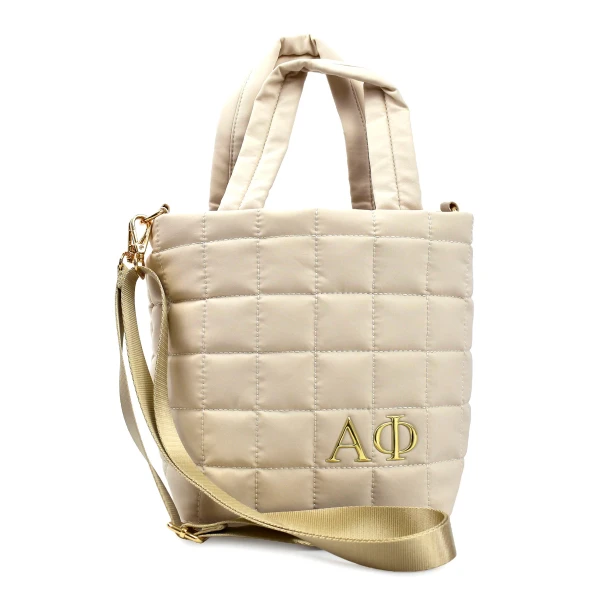 Alpha Phi Sorority Small Quilted Tote Bag