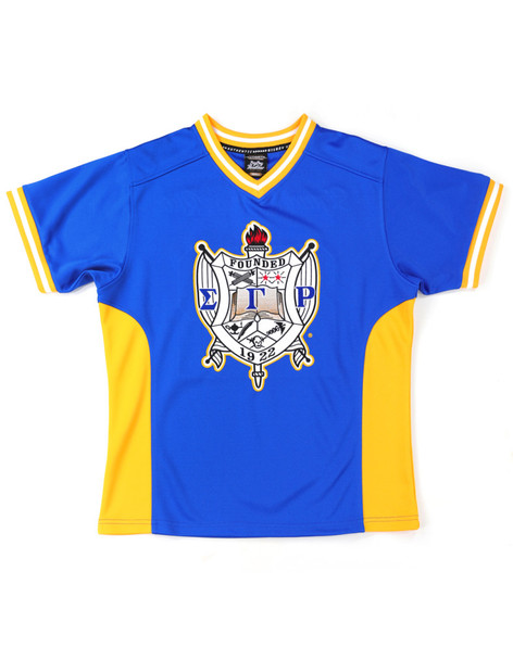 Sigma Gamma Rho Sorority Football Jersey-Blue/Yellow