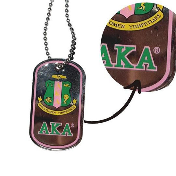Alpha Kappa Alpha AKA Sorority Reversible Dog Tag