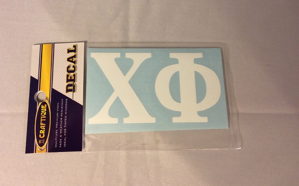 Chi Phi Fraternity White Car Letters