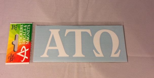 Alpha  Tau Omega Fraternity White Car Letters