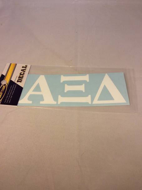 Alpha Xi Delta Sorority White Car Letters