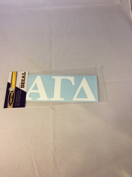 Alpha Gamma Delta Sorority White Car Letters