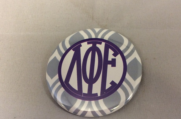 Delta Phi Epsilon Sorority Gray and White Button-Small