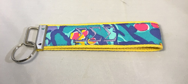 Sigma Sigma Sigma Tri-Sigma Sorority Key Fob- Style #4