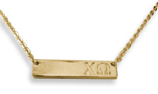 Chi Omega Sorority Bar Necklace 