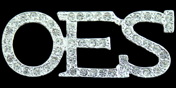 Order of the Eastern Star OES Crystal Pin-Silver