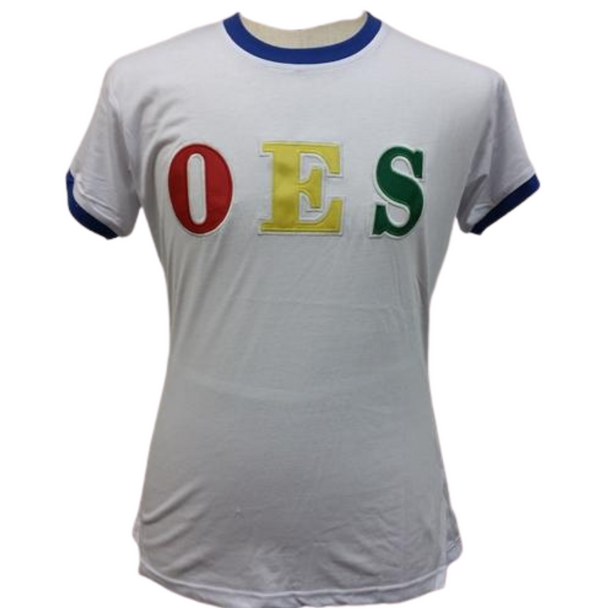 Order of the Eastern Star OES Ringer T-shirt-White