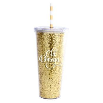 Chi Omega Sorority Glitter Tumbler
