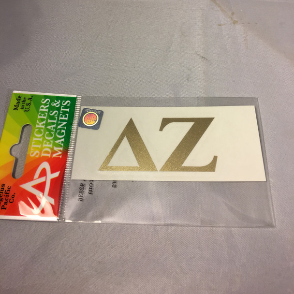 Delta Zeta Sorority Metallic Gold Letters 