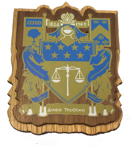 Delta Upsilon Fraternity Raised Wood Crest