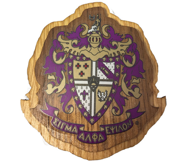 Sigma Alpha Epsilon SAE Fraternity Raised Wood Crest