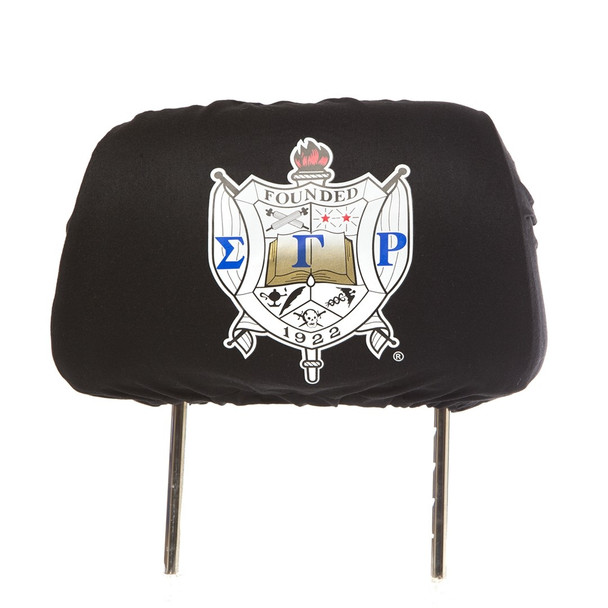 Sigma Gamma Rho Sorority Headrest Cover- Black- Set of 2