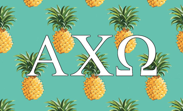 Alpha Chi Omega Sorority Flag-Pineapple