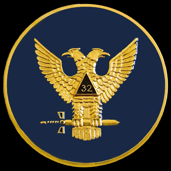 Mason Masonic 32nd Degree Car Emblem- Wings Up
