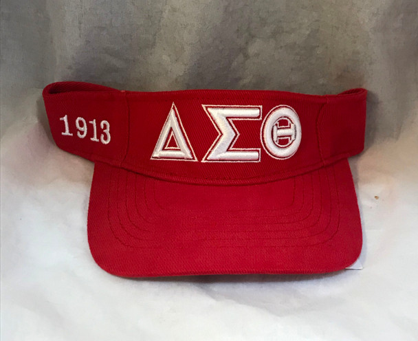Delta Sigma Theta Sorority Visor- Red/White