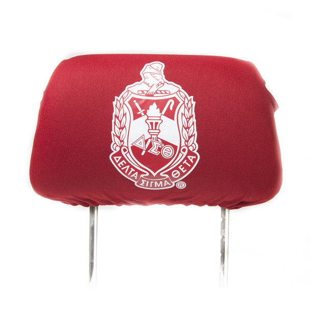 Delta Sigma Theta Sorority Headrest Cover-Crimson-Set of 2