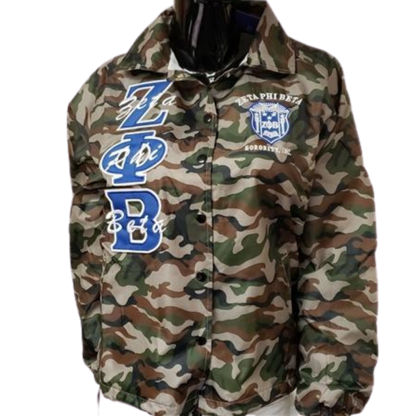 Zeta Phi Beta Sorority Camouflage Line Jacket