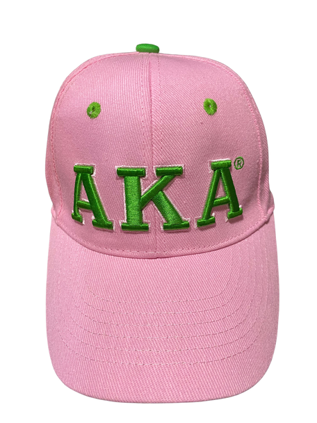 Alpha Kappa Alpha AKA Sorority Three Greek Letter Baseball Hat- Pink