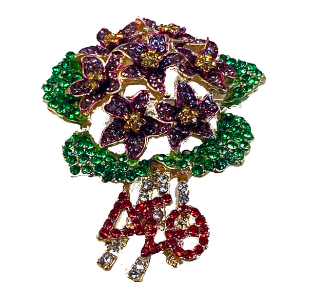Delta Sigma Theta Sorority African Violet Pin- Gold