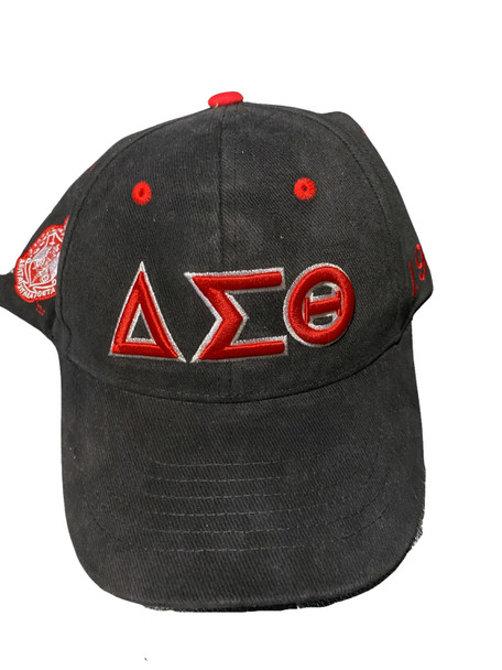 Delta Sigma Theta Sorority Three Greek Letter Baseball Hat- Black