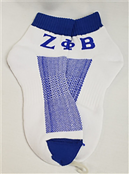 Zeta Phi Beta Sorority Footies- White/Blue