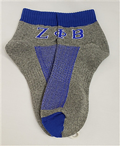 Zeta Phi Beta Sorority Footies- Gray/Blue