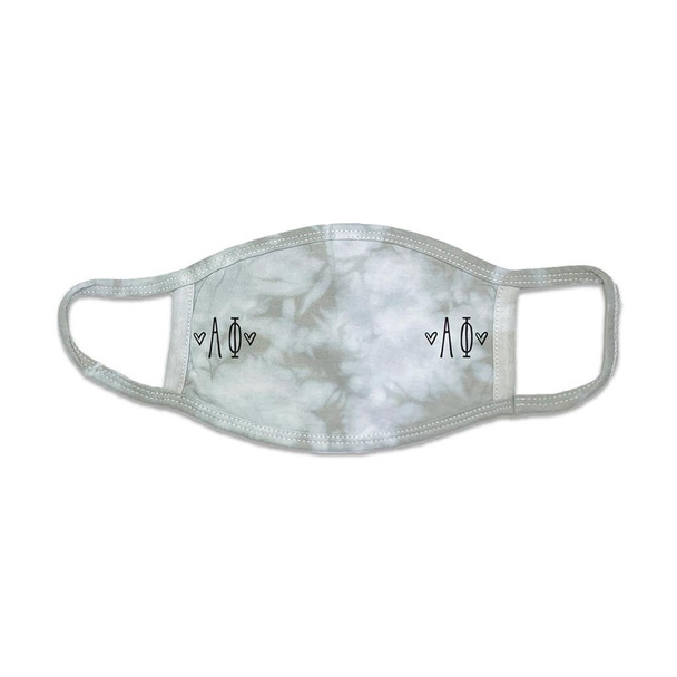 Alpha Phi Sorority Tie-Dye Face Mask-Gray