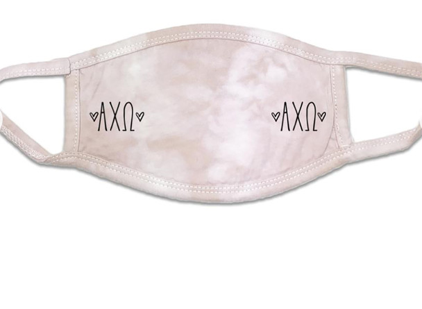 Alpha Chi Omega Sorority Tie-Dye Face Mask-Pink